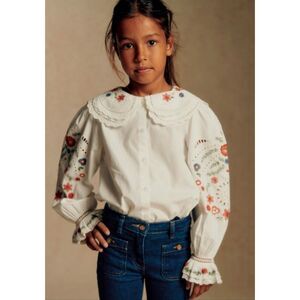 Le Petite SEZANE Gloria embroidered toddler blouse. 3yrs D18